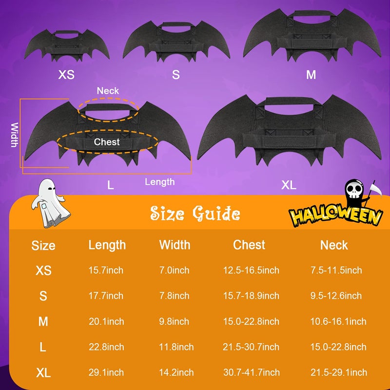 Rypet Dog Bat Costume - Halloween Pet Costume Bat Wings Cosplay Dog Costume Cat Costumes for Party S - Image 3